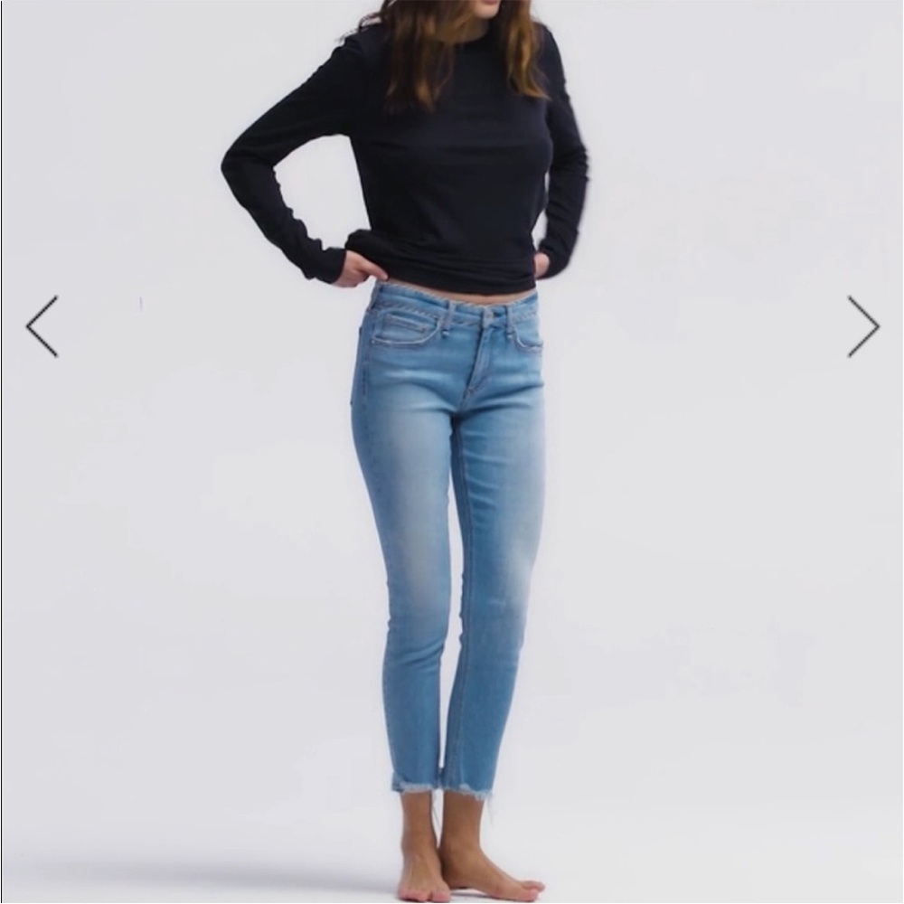 rag & bone Cate Mid-Rise Skinny - Harper Slim Fit Ankle Mid Indigo Jean